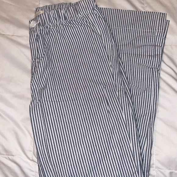 Brandy Melville Women's White and Blue Trousers - Picture 1 of 4